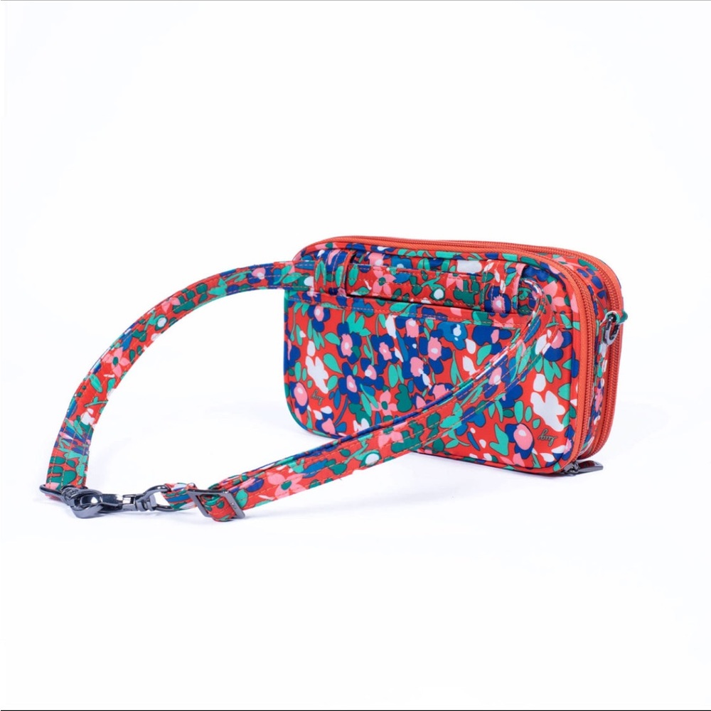 Lug Roundabout 2 walletwristlet,crossbodybelt bag cosmetic caseWildflower poppy - Picture 6 of 7